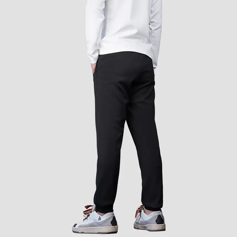 Men's Black Fleece Lined Casual Trousers Winter Warm - Image 5