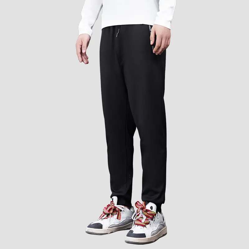 Men's Black Fleece Lined Casual Trousers Winter Warm - Image 6