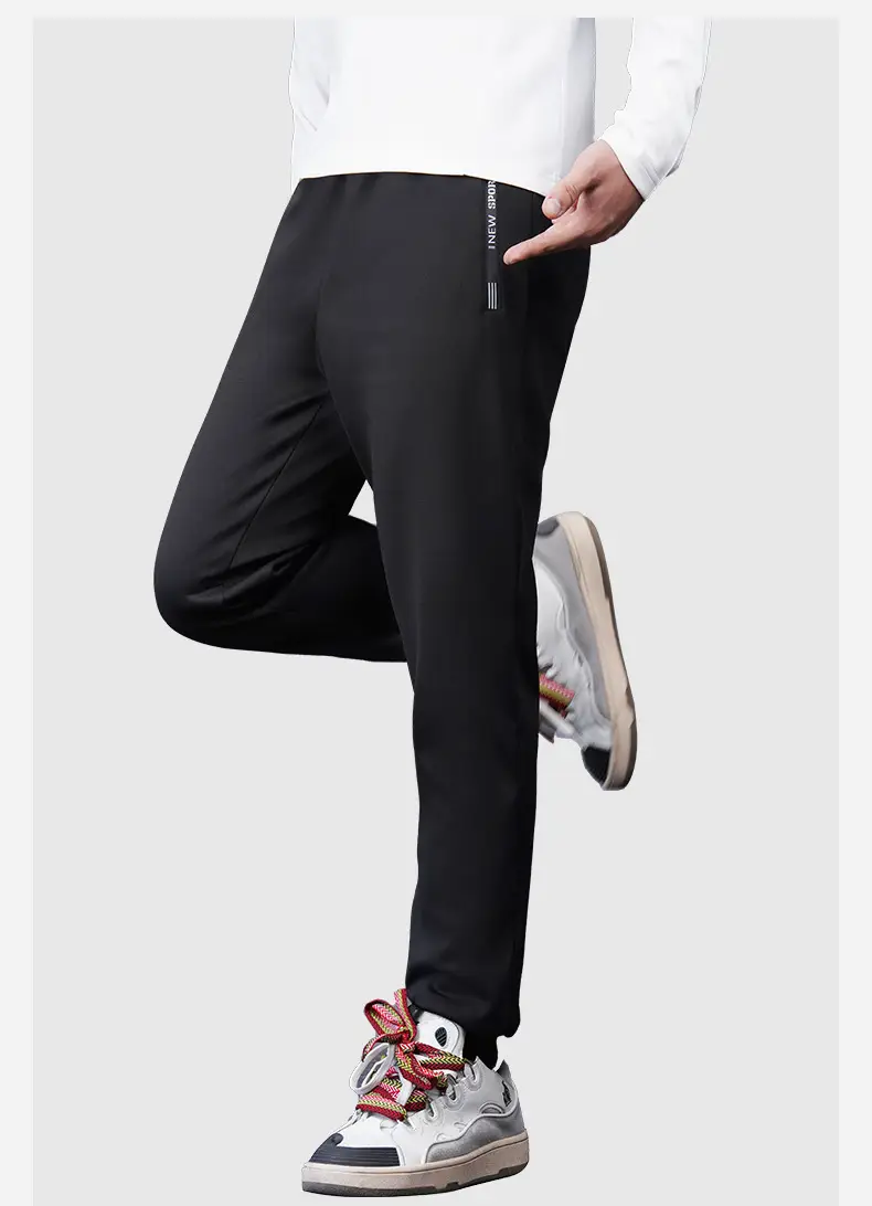 Men's Black Fleece Lined Casual Trousers Winter Warm — feature 25