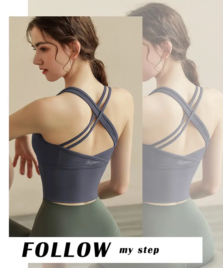 New Cross Beauty Back Sports Underwear Women's Shockproof High Strength Running Quick-drying Yoga Vest Outer Wear Fitness Bra — feature 12