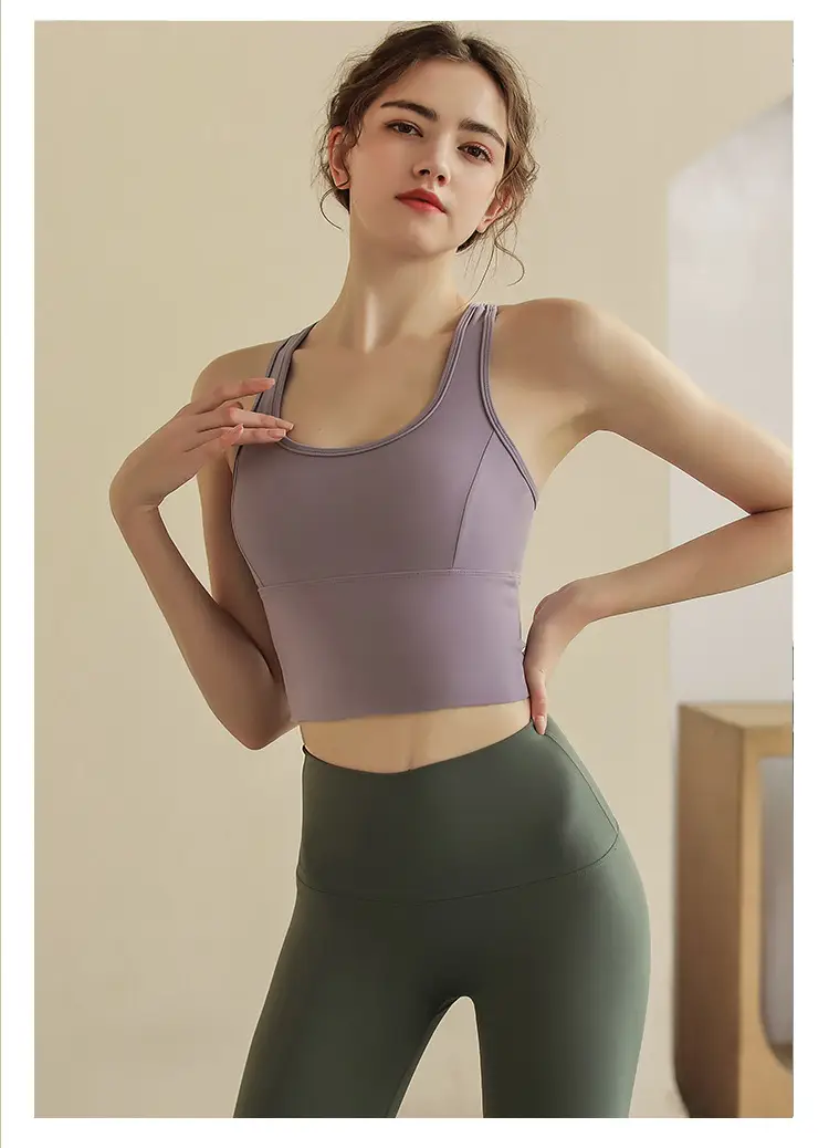New Cross Beauty Back Sports Underwear Women's Shockproof High Strength Running Quick-drying Yoga Vest Outer Wear Fitness Bra — feature 2