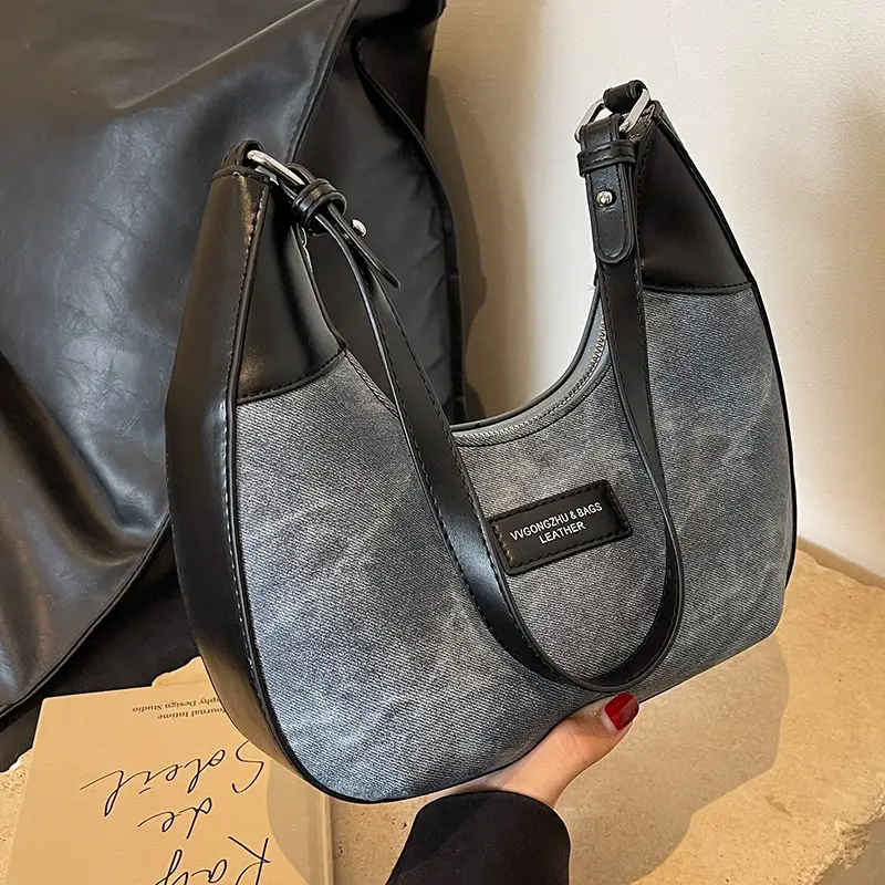 Women's Grey Suede Shoulder Messenger Bag Large Capacity - Image 6
