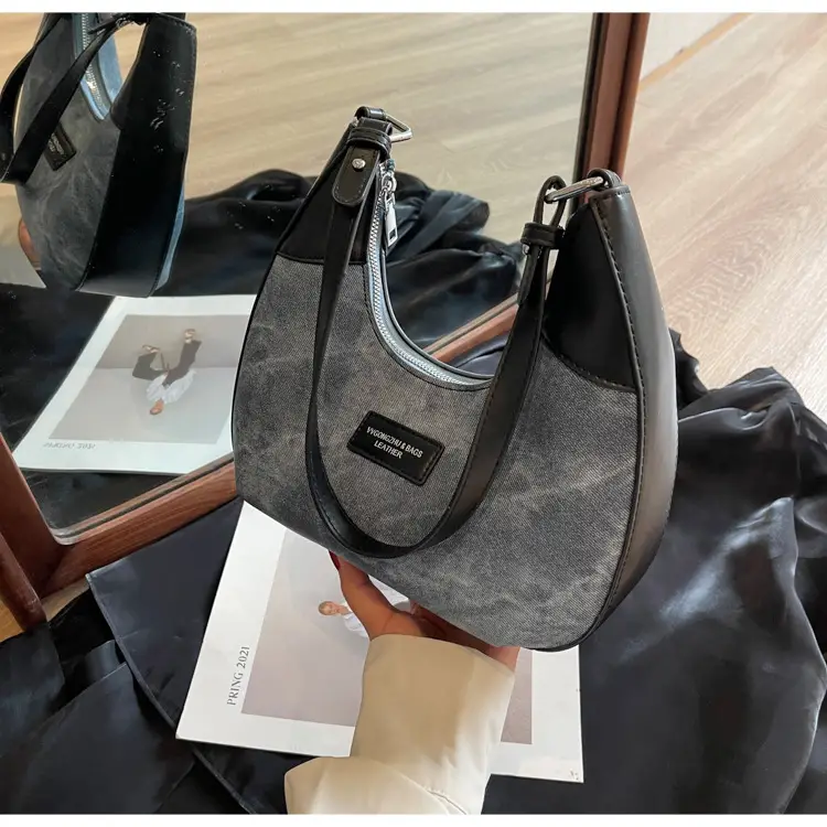 Women's Grey Suede Shoulder Messenger Bag Large Capacity — feature 13