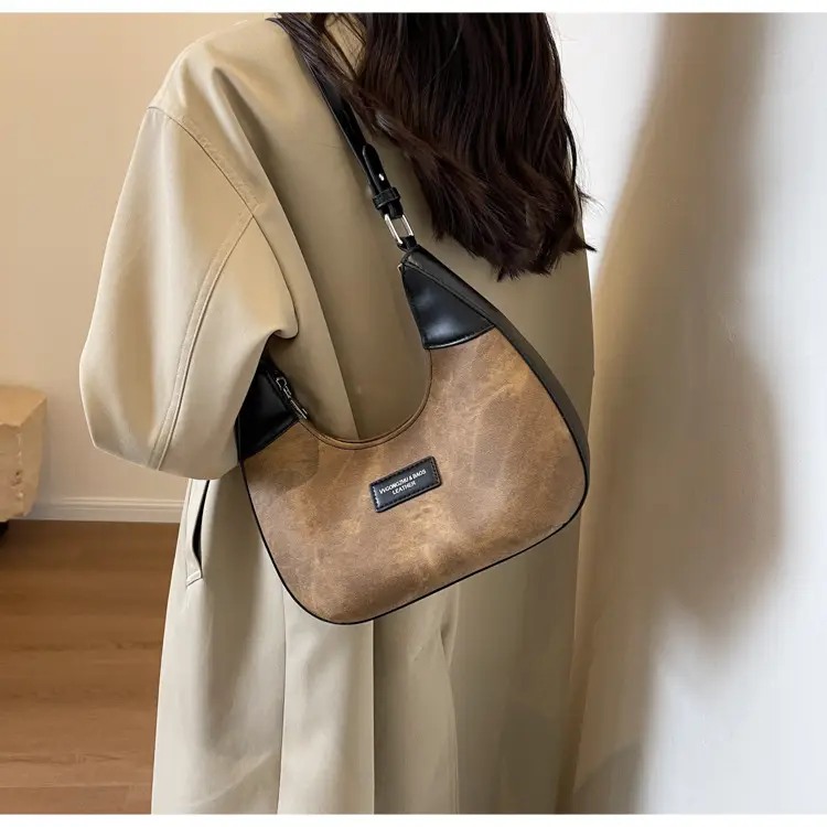 Women's Grey Suede Shoulder Messenger Bag Large Capacity — feature 17