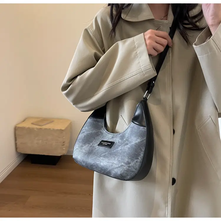 Women's Grey Suede Shoulder Messenger Bag Large Capacity — feature 20