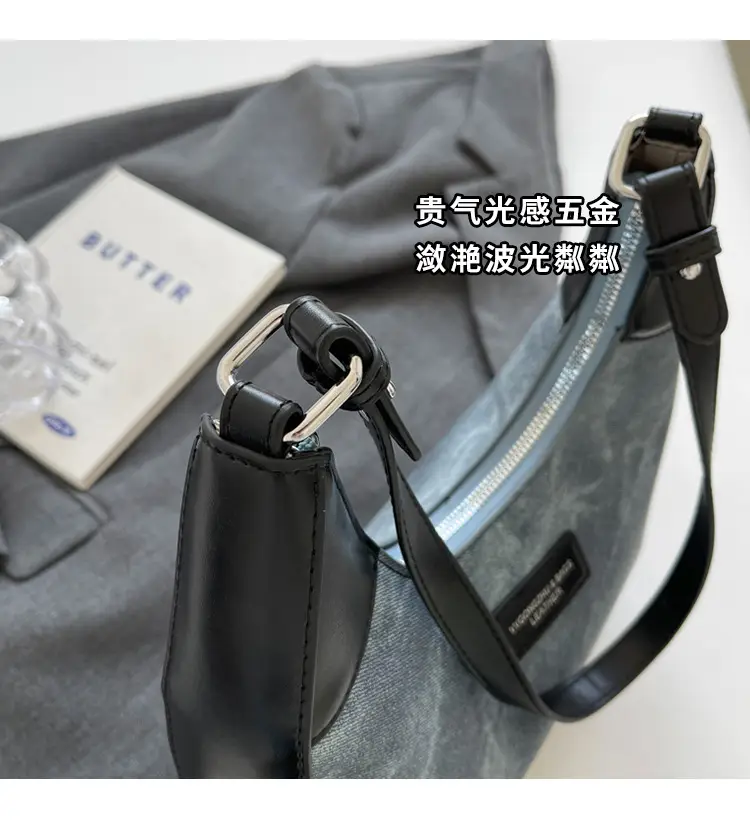 Women's Grey Suede Shoulder Messenger Bag Large Capacity — feature 6