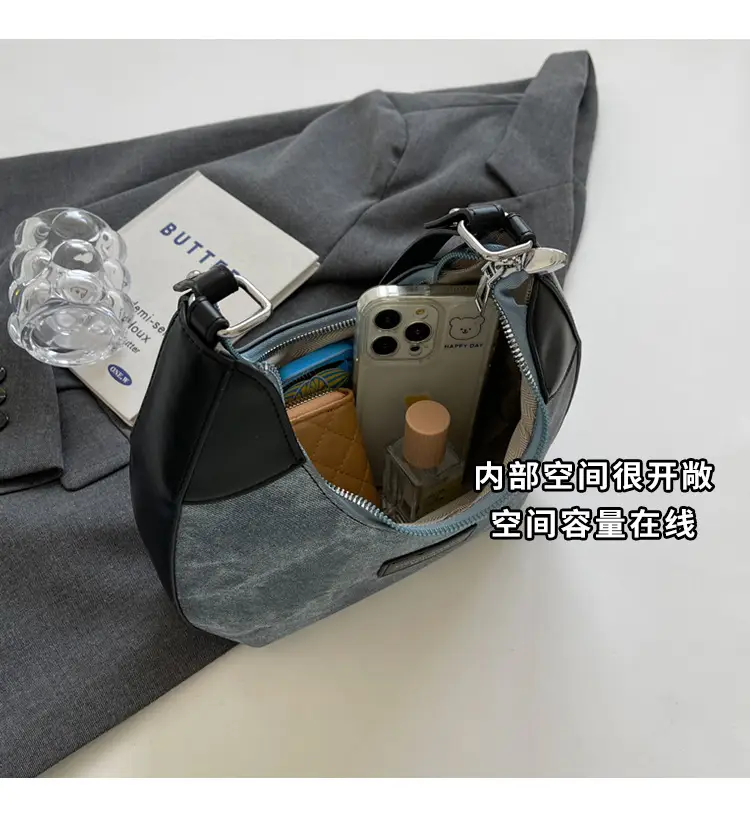 Women's Grey Suede Shoulder Messenger Bag Large Capacity — feature 7