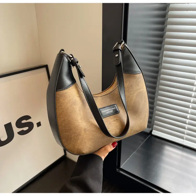Women's Grey Suede Shoulder Messenger Bag Large Capacity — feature 8