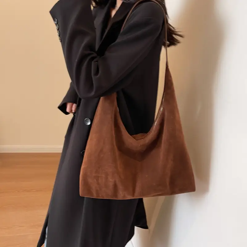 Women's Armpit Bag 2024 Frosted Black Large Capacity - Image 5
