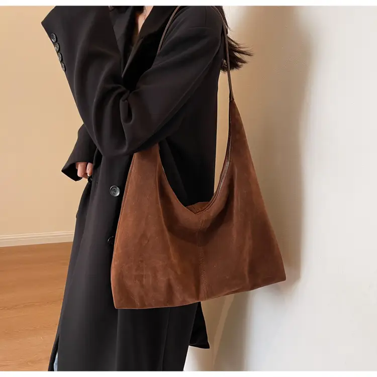 Women's Armpit Bag 2024 Frosted Black Large Capacity — feature 20