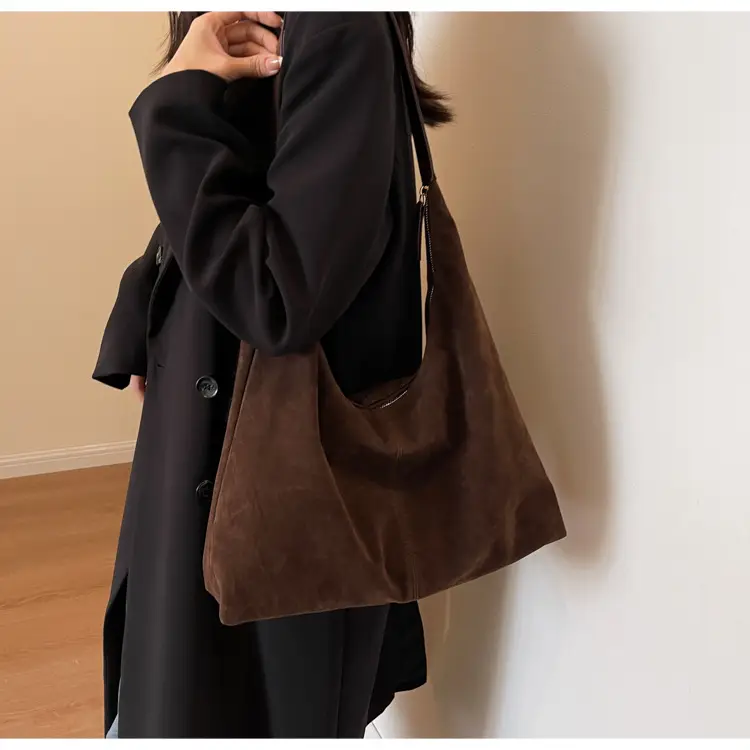 Women's Armpit Bag 2024 Frosted Black Large Capacity — feature 34