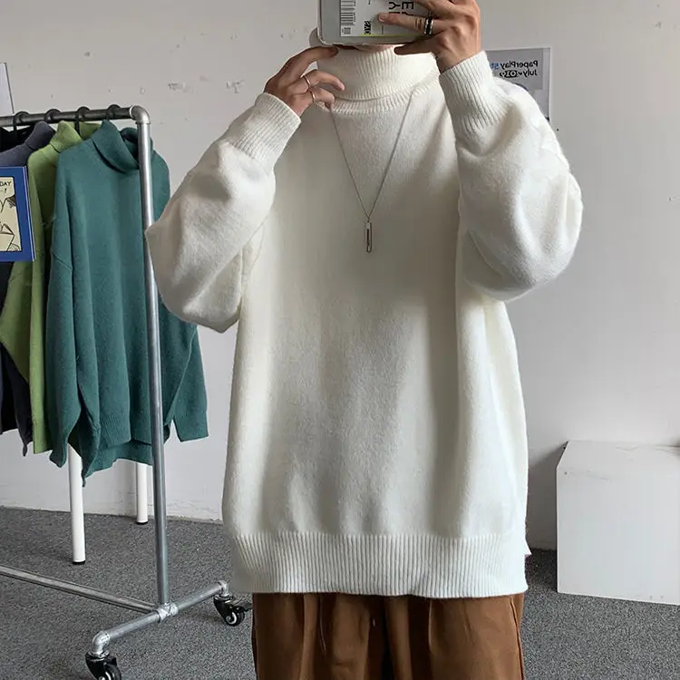 Black Heavyweight Deer Plush Turtleneck Sweater Unisex — feature 11