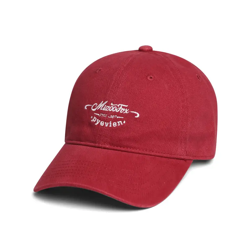 Red Japanese Retro Brushed Cap for Men - Image 3