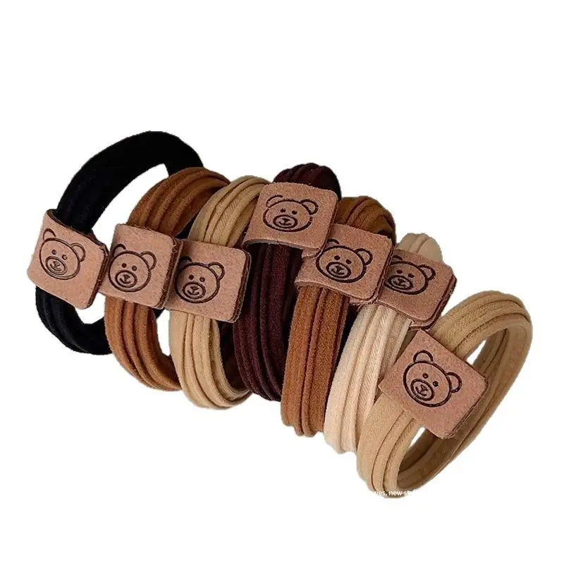 Cute Bear Head Rope High Elastic Rubber Band Female Hair Tie Rope Thickened High Ponytail Ball Headdress