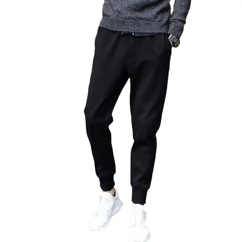 Fleece Lined Warm Men's Long Pants Black Plus Size - Image 28