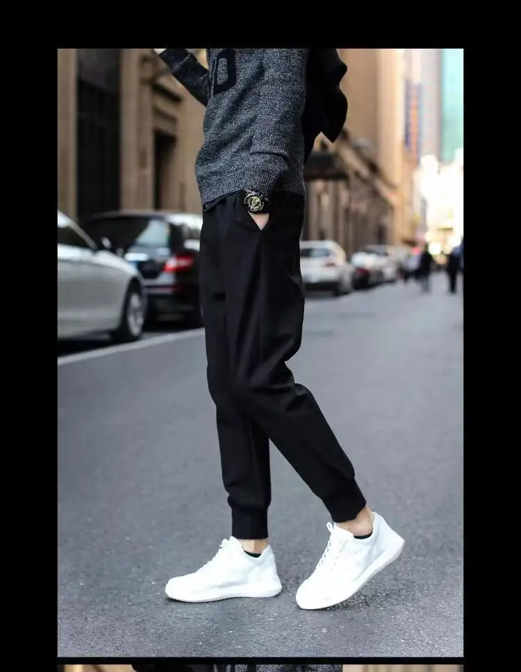 Fleece Lined Warm Men's Long Pants Black Plus Size — feature 15