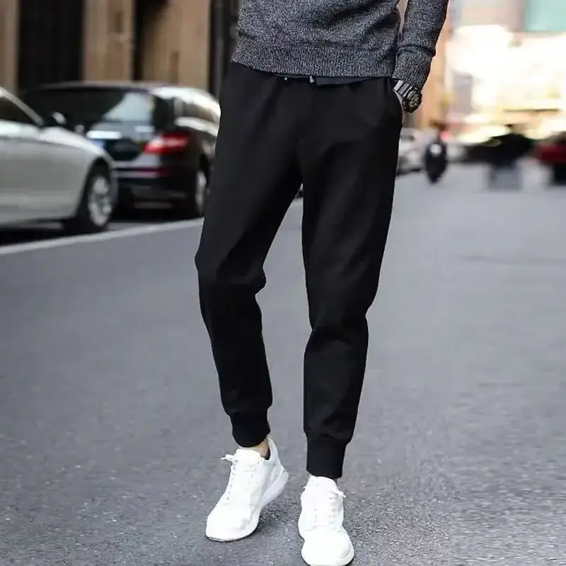Fleece Lined Warm Men's Long Pants Black Plus Size - Image 7