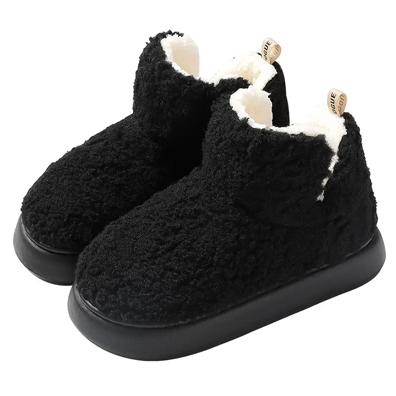 High-Top Cotton Slippers with Heel Cover for Women, Winter Thick-Soled Home Slippers, Men's Plush Warm Cotton Shoes, Wholesale - Image 10