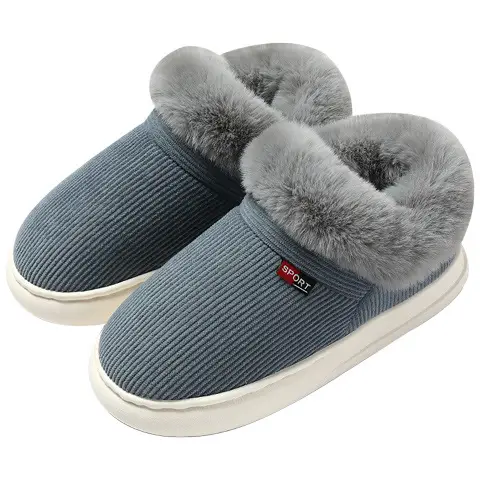 Cotton slippers women's velvet bag heel winter new indoor home thick bottom non-slip thermal cotton slippers men's outer wear wholesale
