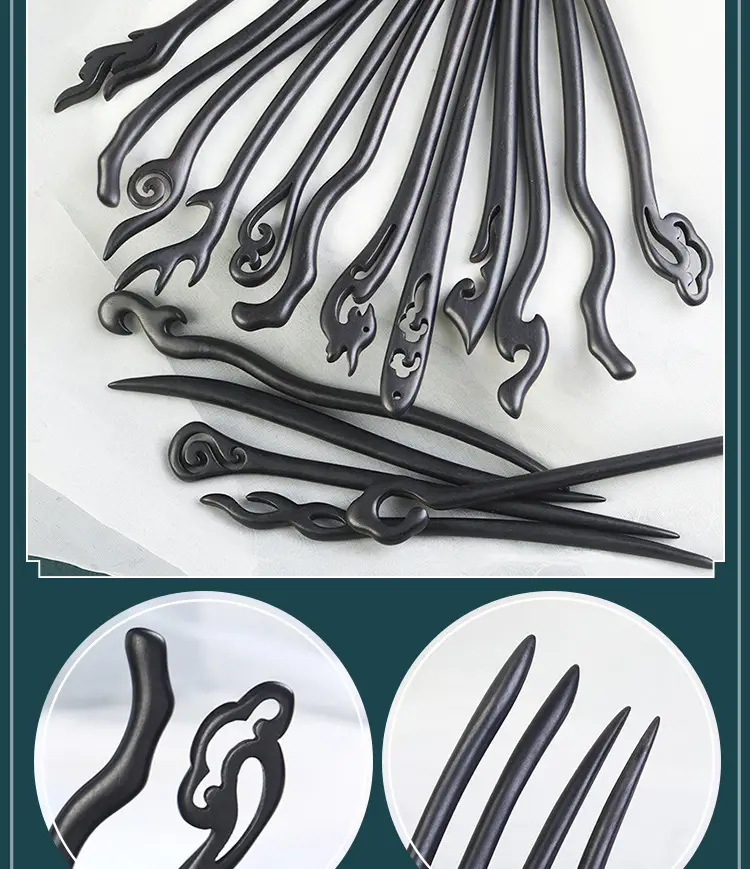 New Chinese Style Ebony Hairpin Chopsticks Wholesale — feature 3
