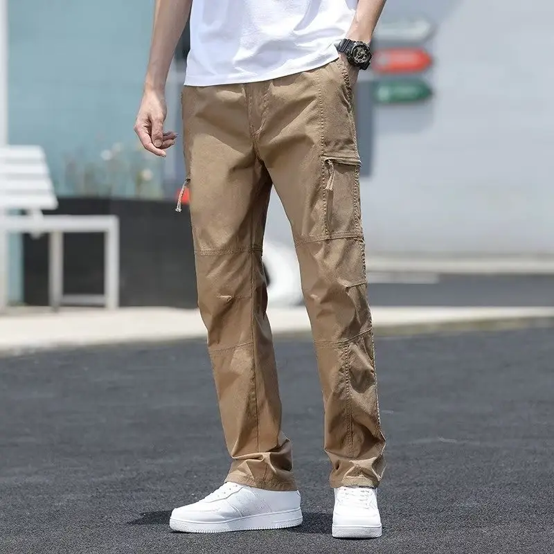 Men's Grey Fat Plus Size Loose Casual Pants - Image 7