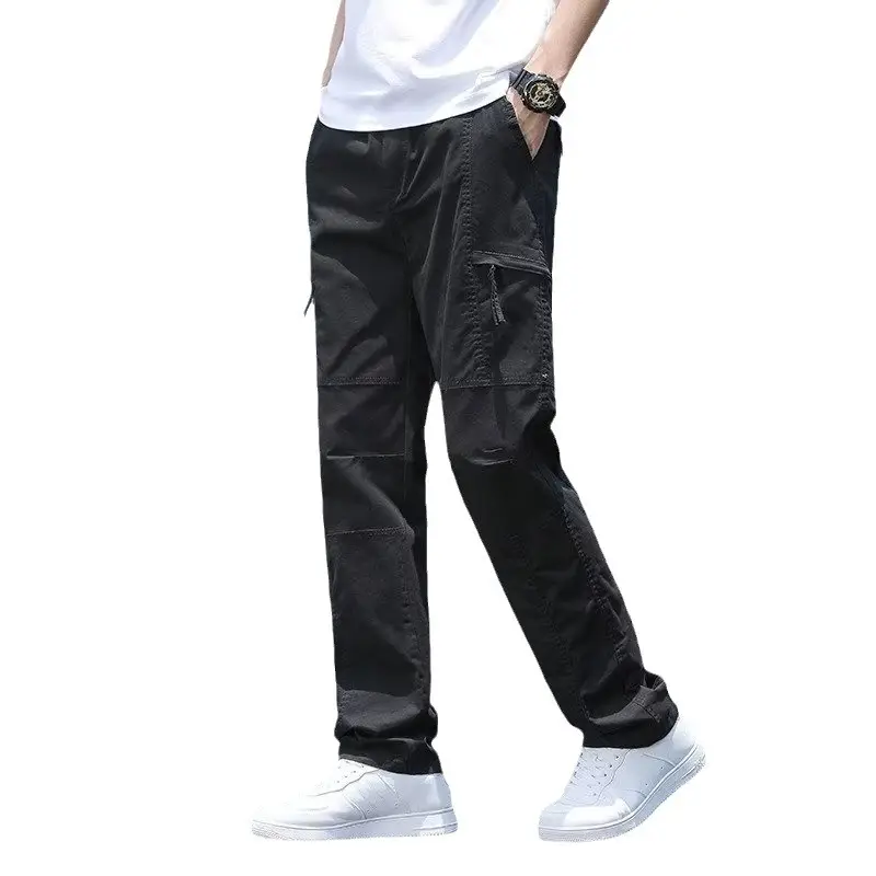 Men's Grey Fat Plus Size Loose Casual Pants - Image 9