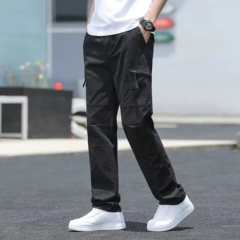 Men's Grey Fat Plus Size Loose Casual Pants — feature 10