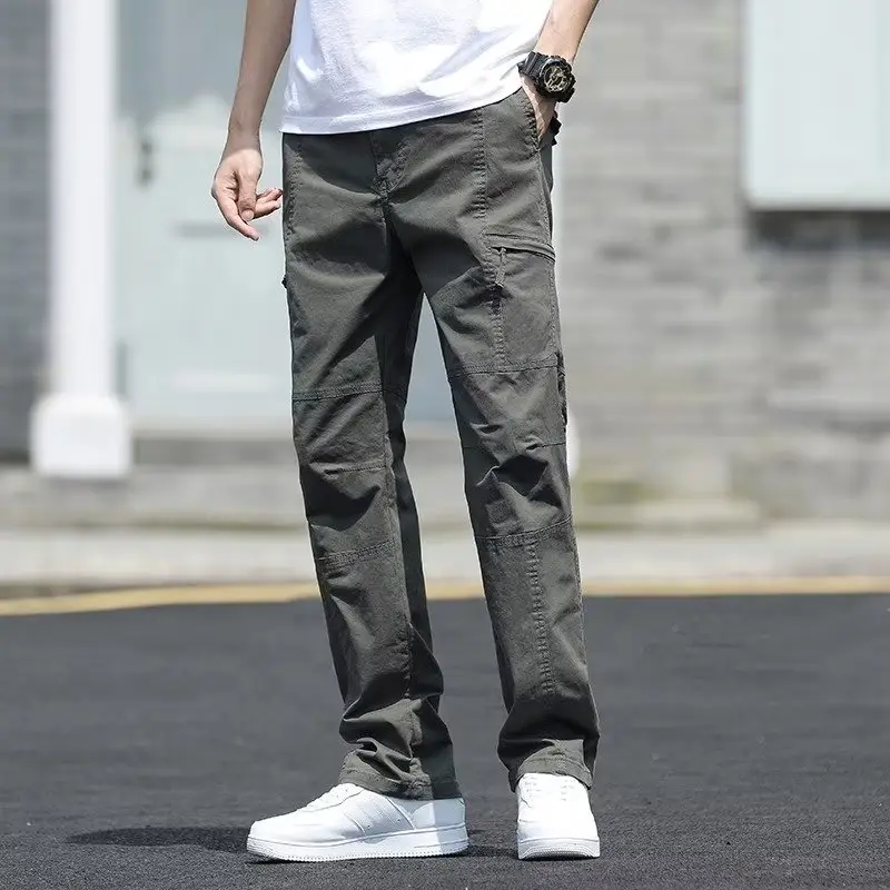 Men's Grey Fat Plus Size Loose Casual Pants — feature 5
