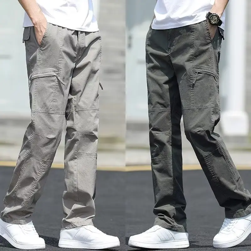 Men's Grey Fat Plus Size Loose Casual Pants — feature 8