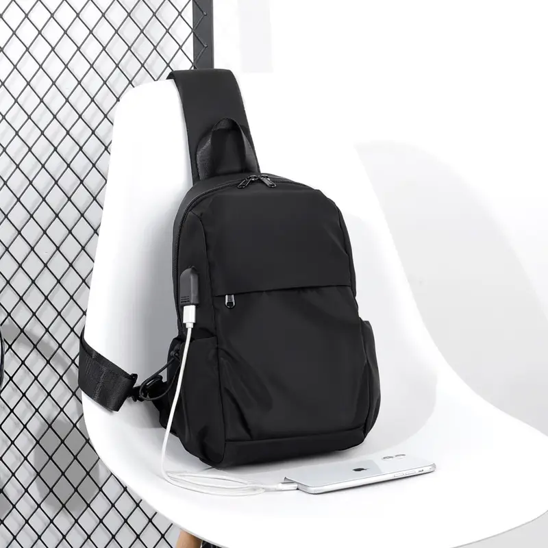 Men's Crossbody Chest Bag USB Charging Lightweight Sports Bag - Image 5