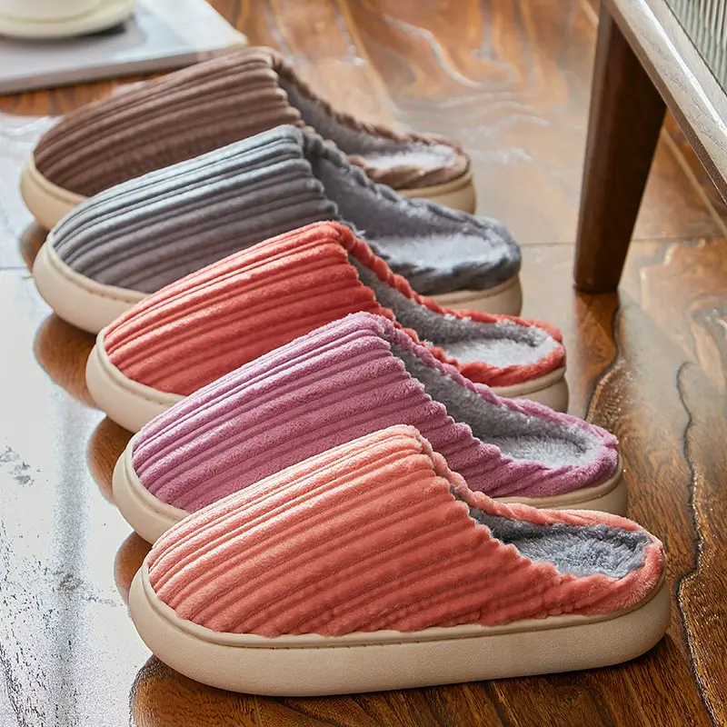 New Style  Cotton Slippers for Women, Indoor Home, Non-Slip, Warm, Winter 2024 Plush Cotton Slippers for Men's Home Use