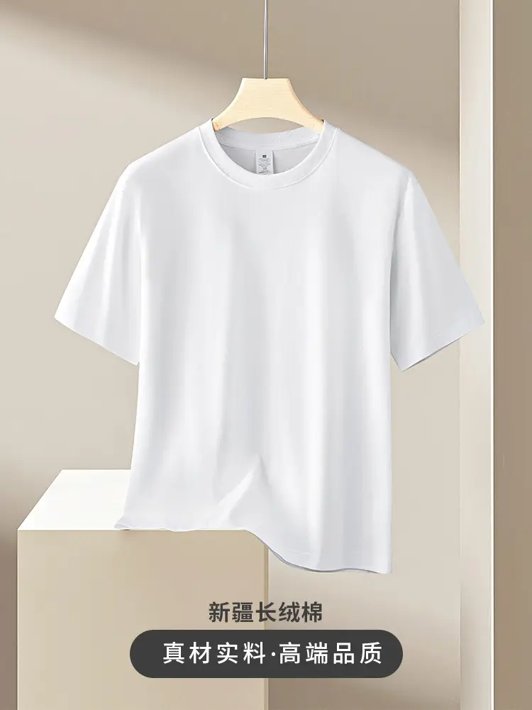 Xinjiang Long-Staple Cotton T-Shirt Black Round Neck - Image 7