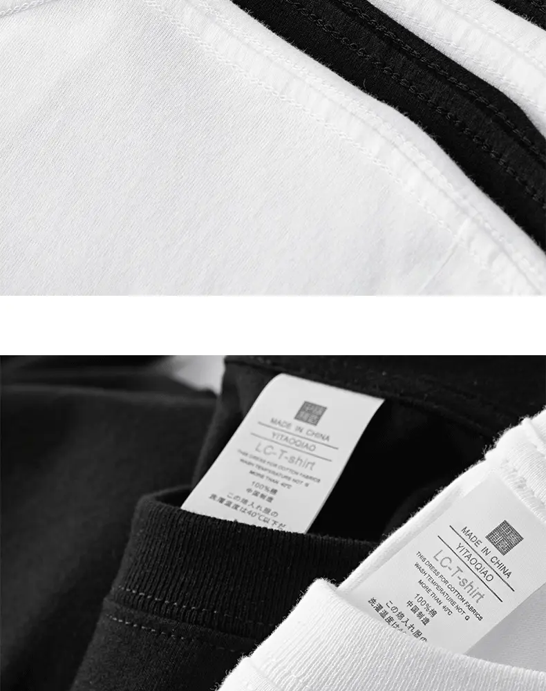 Xinjiang Long-Staple Cotton T-Shirt Black Round Neck — feature 12