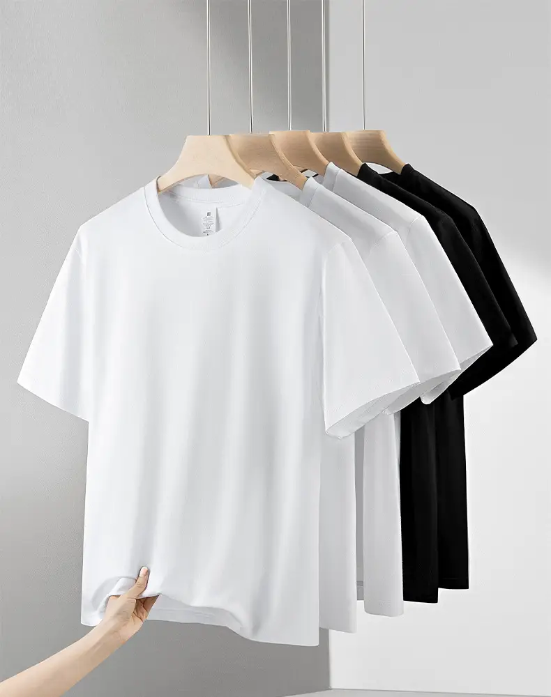 Xinjiang Long-Staple Cotton T-Shirt Black Round Neck — feature 2
