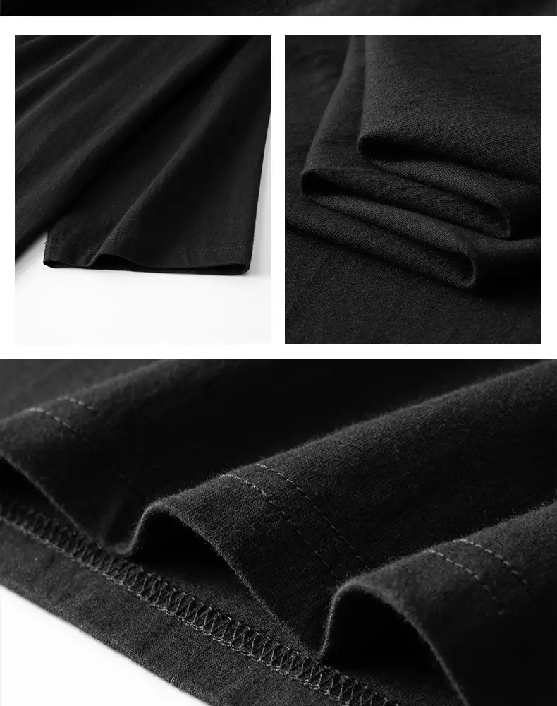 Xinjiang Long-Staple Cotton T-Shirt Black Round Neck — feature 5