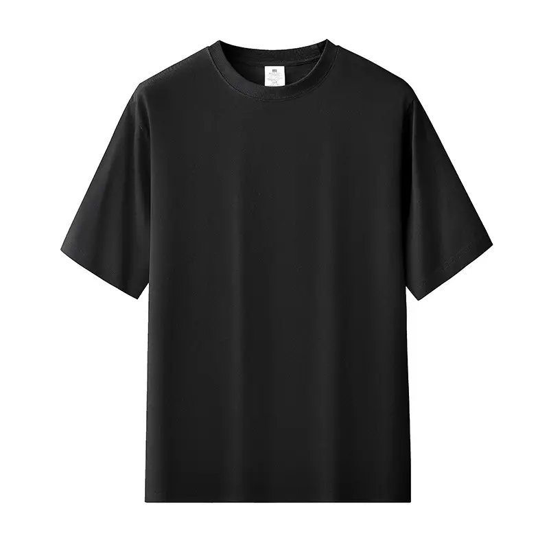Xinjiang Long-Staple Cotton T-Shirt Black Round Neck - Image 2