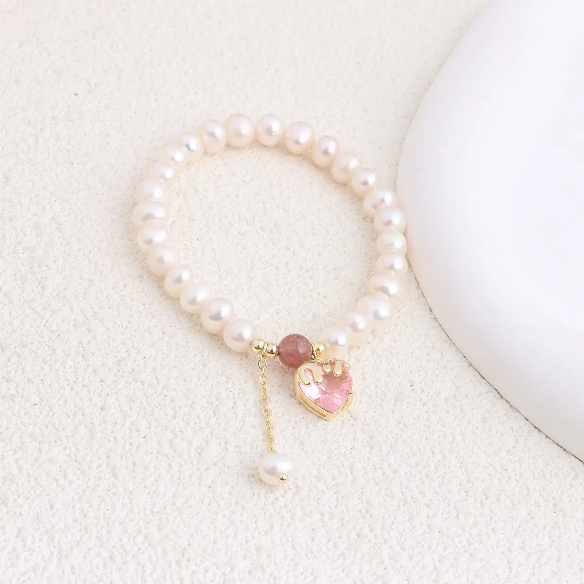 Natural Freshwater Pearl Bracelet Love Heart Design — feature 34