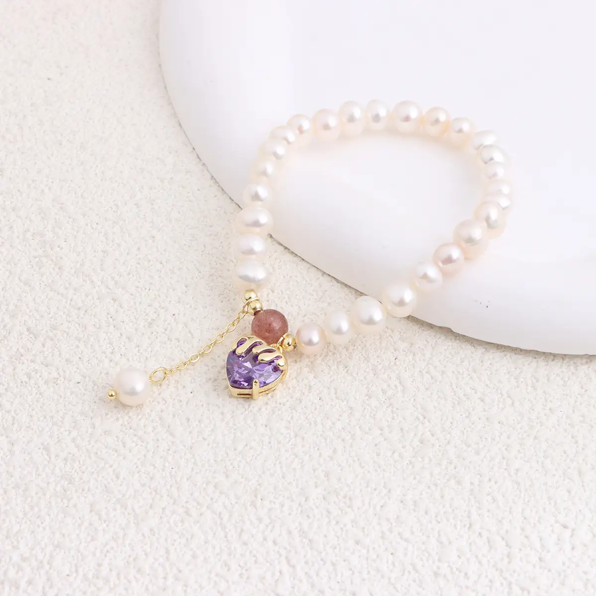 Natural Freshwater Pearl Bracelet Love Heart Design — feature 36