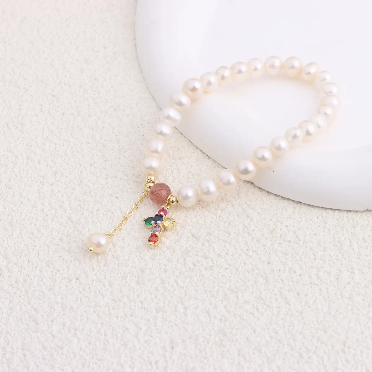 Natural Freshwater Pearl Bracelet Love Heart Design - Image 5