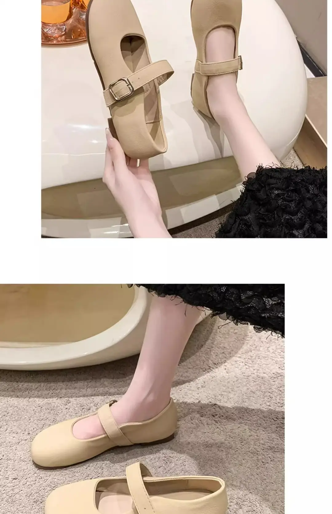 Mary Jane Shoes Women's Flat Shoes 2025 Spring and Autumn New Shallow Mouth Granny Shoes Gentle Style with Skirt Small Leather Shoes — feature 11