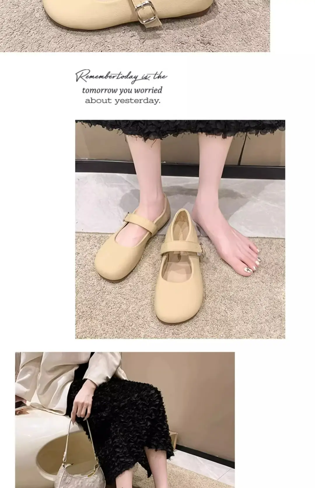 Mary Jane Shoes Women's Flat Shoes 2025 Spring and Autumn New Shallow Mouth Granny Shoes Gentle Style with Skirt Small Leather Shoes — feature 12