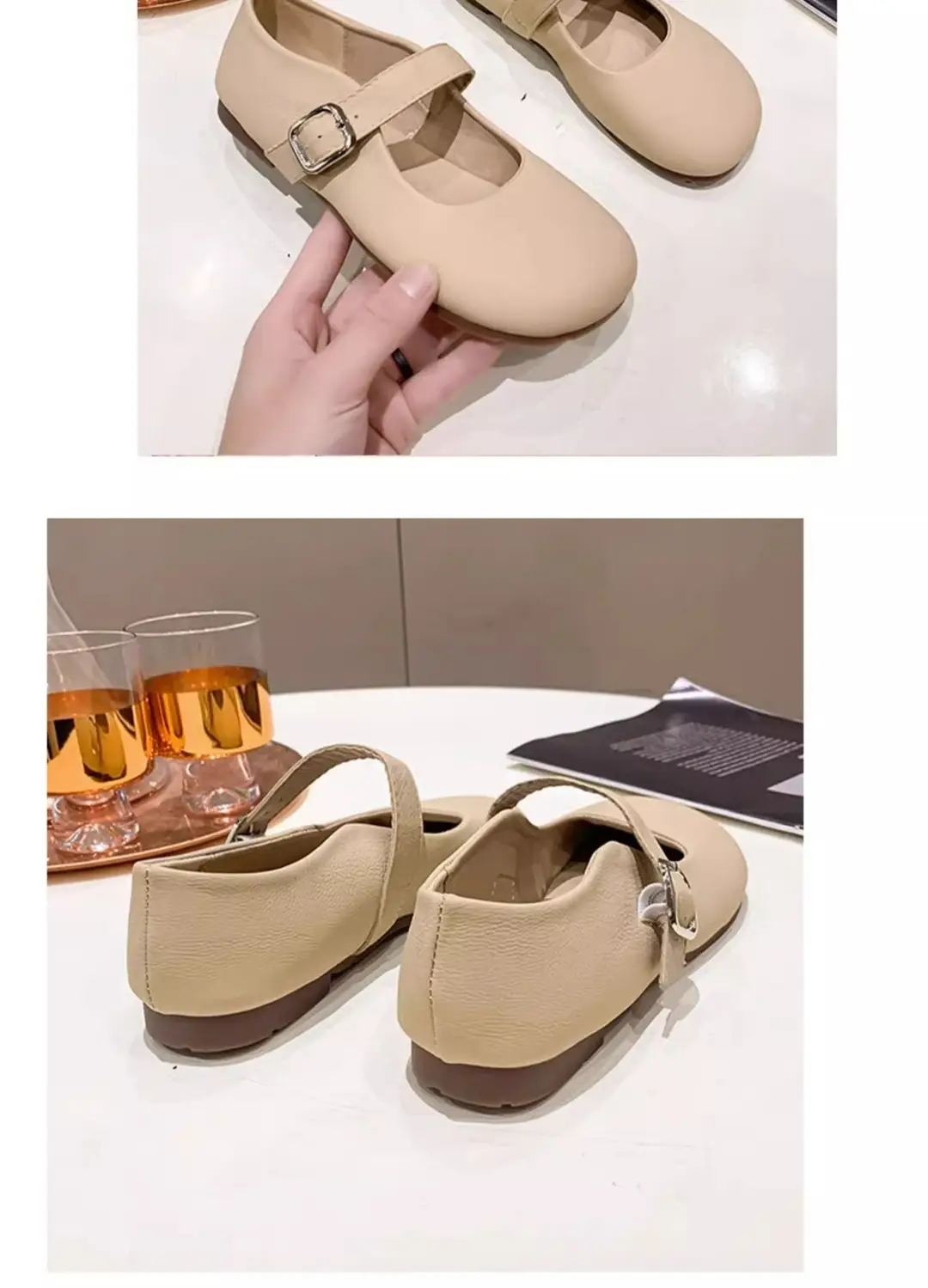 Mary Jane Shoes Women's Flat Shoes 2025 Spring and Autumn New Shallow Mouth Granny Shoes Gentle Style with Skirt Small Leather Shoes — feature 17