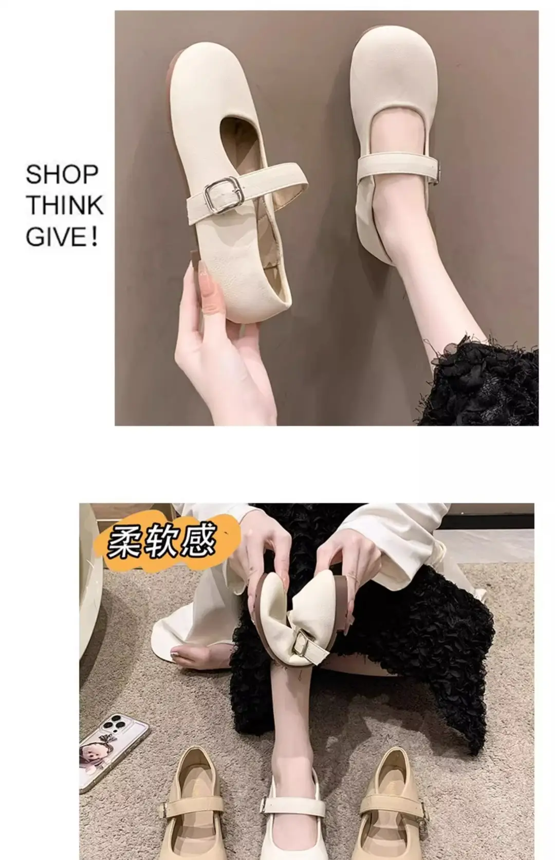 Mary Jane Shoes Women's Flat Shoes 2025 Spring and Autumn New Shallow Mouth Granny Shoes Gentle Style with Skirt Small Leather Shoes — feature 7