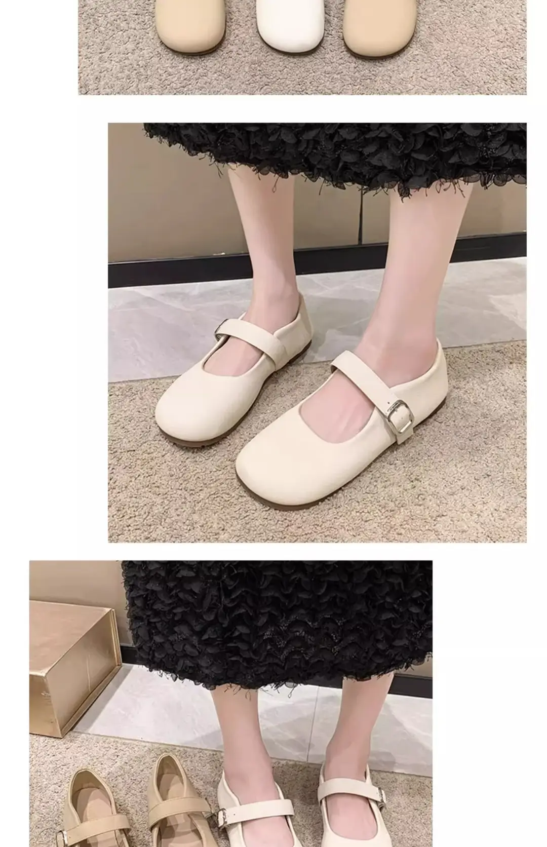 Mary Jane Shoes Women's Flat Shoes 2025 Spring and Autumn New Shallow Mouth Granny Shoes Gentle Style with Skirt Small Leather Shoes — feature 8