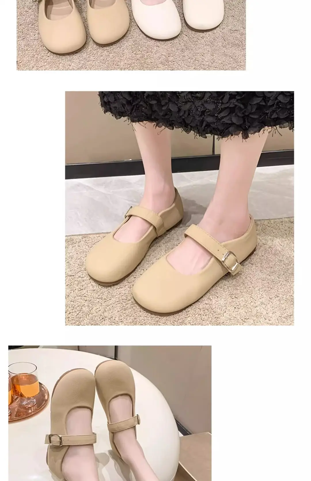 Mary Jane Shoes Women's Flat Shoes 2025 Spring and Autumn New Shallow Mouth Granny Shoes Gentle Style with Skirt Small Leather Shoes — feature 9