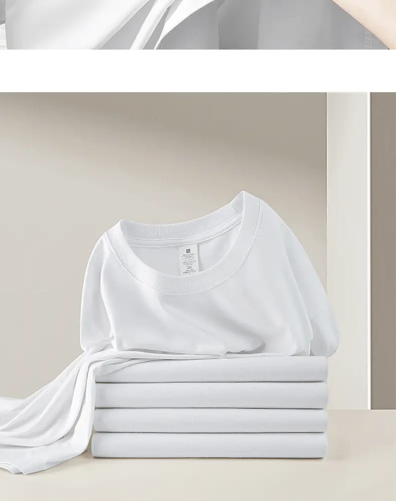 Men White Long Sleeve Cotton T-Shirt 210g — feature 12