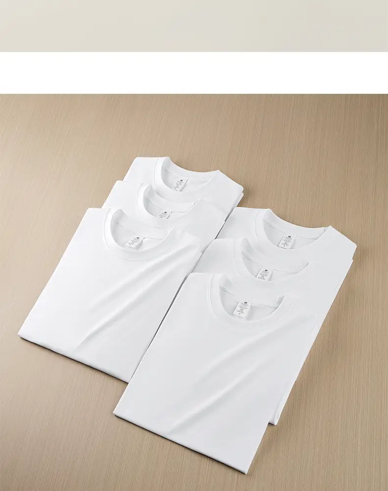 Men White Long Sleeve Cotton T-Shirt 210g — feature 13