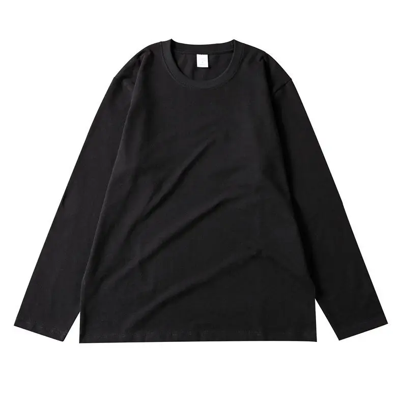 Men White Long Sleeve Cotton T-Shirt 210g - Image 2