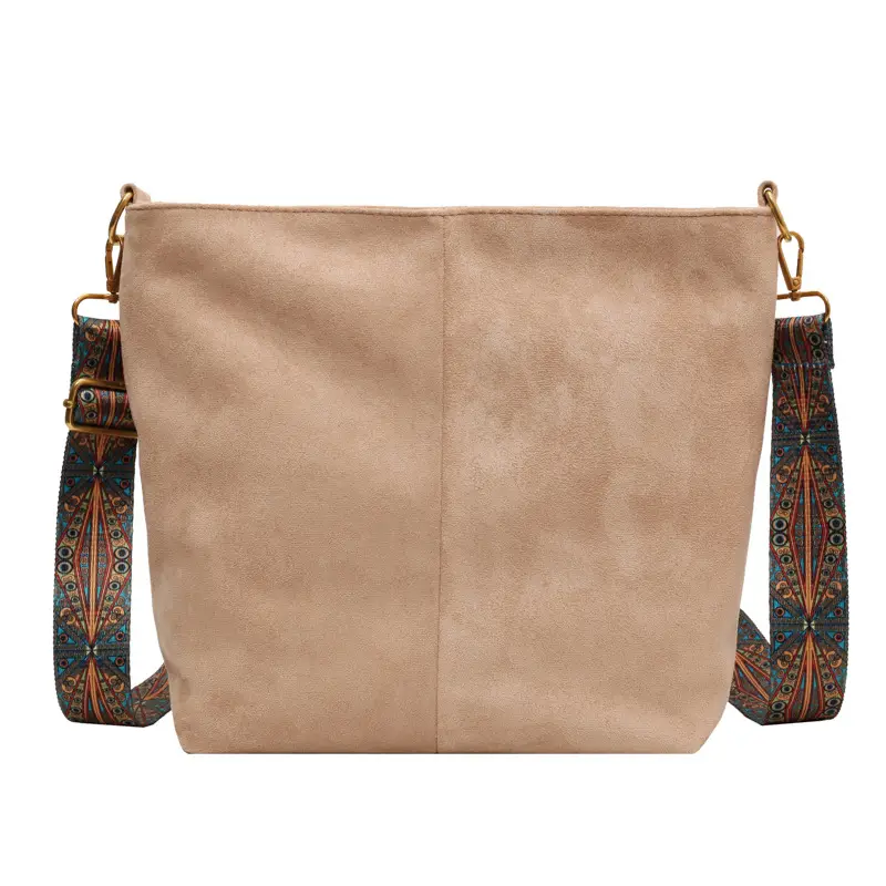 Matte Black Shoulder Crossbody Bag with Retro Strap