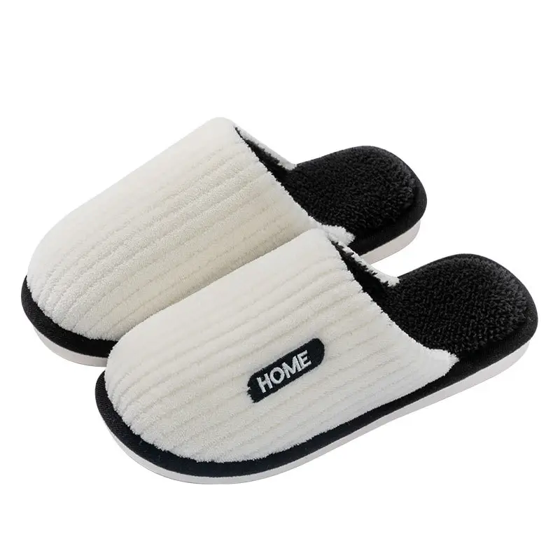 Cotton Slippers Women's Winter 2023 New Couple's Indoor Floor Shopper Home Household Non-Slip Warm Fluffy Slippers - Image 11